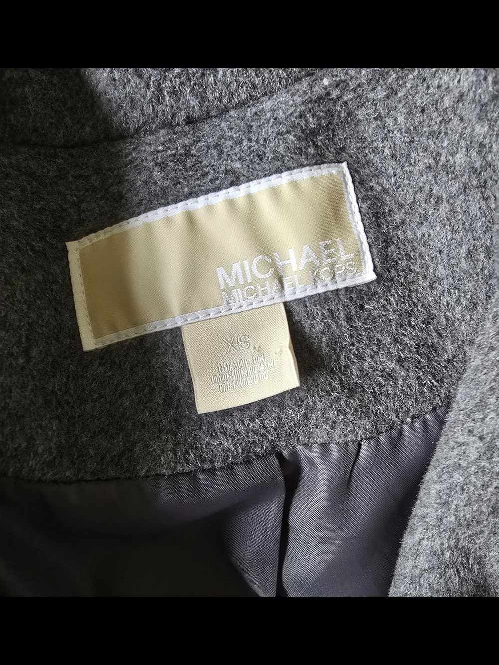 Michael Kors Gray Wool-Blend Trench Coat with Gold Hardware - Picture 2 of 2